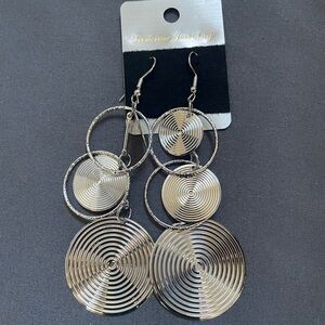 Silver Spiral Dangle Earrings
